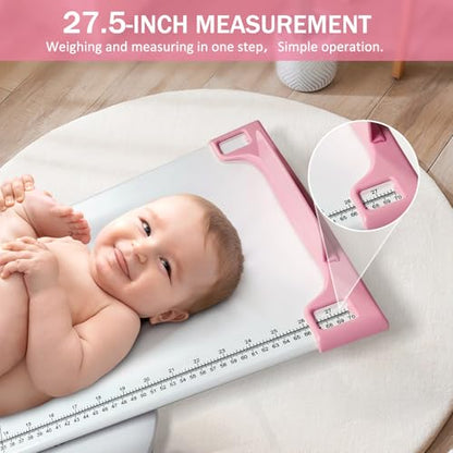 Digital Portable Pet Dog Cat Scale，Pet Scale，High-Precision Digital Scale，Electronic Baby Scale Digitalwith Height Markings，Multiple Weighing Modes, with switchable Units - color: White -Baby Scale