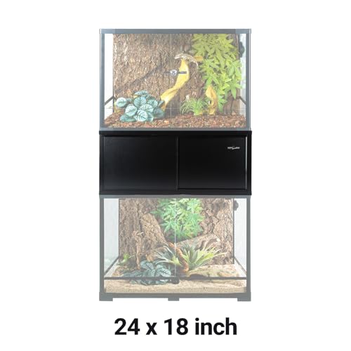 REPTI ZOO Reptiles Terrarium Stackers,24" L x 18" W Space Saving Stacker Kit with 4 x Spacers,Metal Frame Front Opening Tank Accessories,Reptile & Amphibian Enclosure Terrarium Stand
