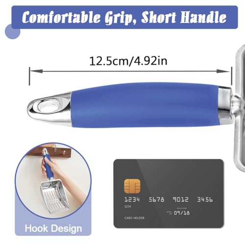 Cat Litter Scoop -Stainless Steel Metal Cat Litter Scoop-Sturdy Mesh Scooper - Mesh Shovel-Easy to Clean - Suitable for Cat Litter Box -Navy Blue - color: Navy Blue, size: M