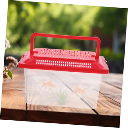 Portable Transparent Turtle Feeding Box Lightweight Leakproof Aquatic Habitat for Reptiles and Crabs Travel Container for Outdoor Adventures and Pet Observation