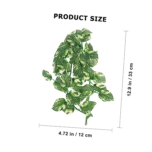 3pcs Vine Plant Decoration for Reptiles Lizard Snake Plants Leaves Tank Decor Lifelike Leaves