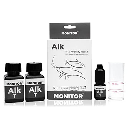 Monitor Alkalinity Test KIT (120 Tests) - Monitor Aquarium and aquaculture Water Quality