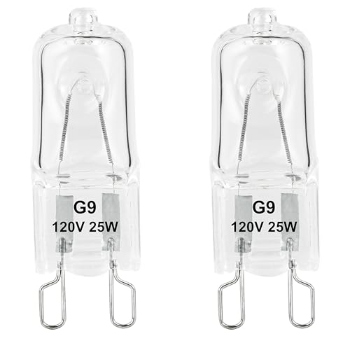 G9 Heat Lamp Bulbs for Reptile,Day White, Mini Halogen Bulb 25W, Infrared Reptile Heat Lamp for Bearded Dragon Gecko Turtle Lizard, Pack of 2 - size: 25W-Pack of 2