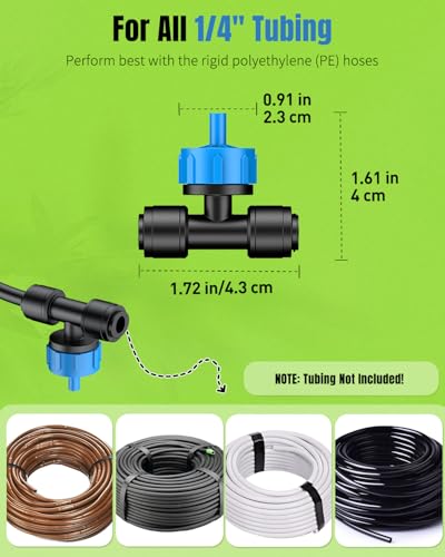 Pawfly Push-to-Fit Drip Irrigation Emitters 1 GPH Pressure Compensating Drippers with Constant Water Flow Irrigation Drippers Drip Emitters Drip Irrigation System Parts for 1/4 Inch Tubing, 30 Pcs - size: 30PCS 1 GPH Irrigation Drippers