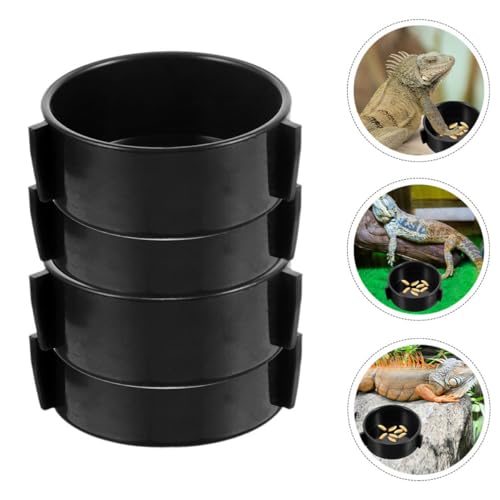 FOMIYES 4pcs Reptile Feeding Bowls and Water Dishes Ceramic Terrarium Worm Dish for Lizards Bearded Dragons Household Feeding Supplies
