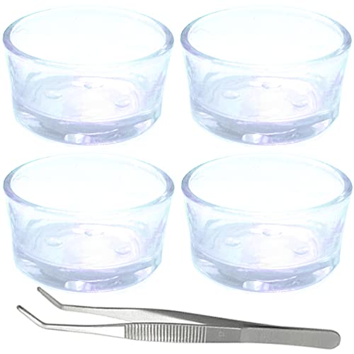 Small Reptile Feeding Dish Food Water Bowl Feeder Cup Basin, 4 Pack, 0.5 Oz