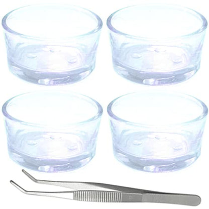 Small Reptile Feeding Dish Food Water Bowl Feeder Cup Basin, 4 Pack, 0.5 Oz