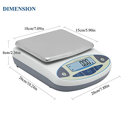 Lab Scale 3000gx0.01g High Precision Electronic Analytical Balance 0.01g Accuracy Laboratory Precision Digital Scientific Scale (3000g, 0.01g) - size: 3000g, with Calibration Weights