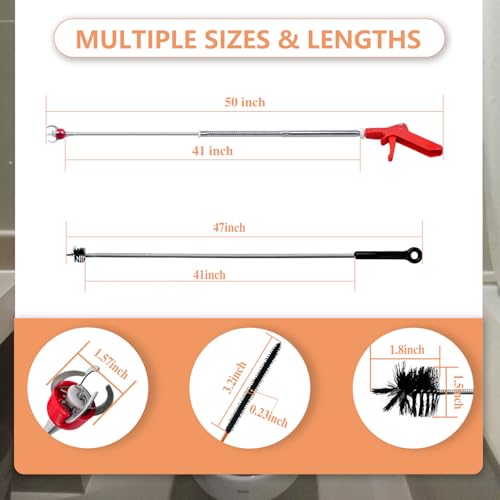 Toilet Auger/Snake Drain Clog Remover Tool Kit | 3 Clog Remover Tools for Blocking and Cleaning Toilets, Kitchen Sinks, Bath Tubs and Sewers,Home essential - style: Toilet Drain Unblocking kit