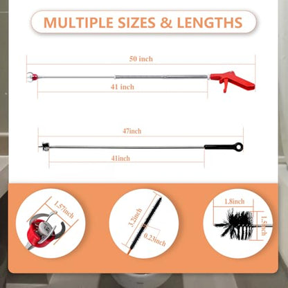 Toilet Auger/Snake Drain Clog Remover Tool Kit | 3 Clog Remover Tools for Blocking and Cleaning Toilets, Kitchen Sinks, Bath Tubs and Sewers,Home essential - style: Toilet Drain Unblocking kit