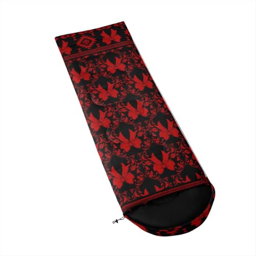 Erosebridal Hawk Moth Sleeping Bags Adults Cold Weather Aztec Backpacking Camping Blanket Hiking Sleeping Wrap Sleep Bag - color: Red Aesthetic Bow