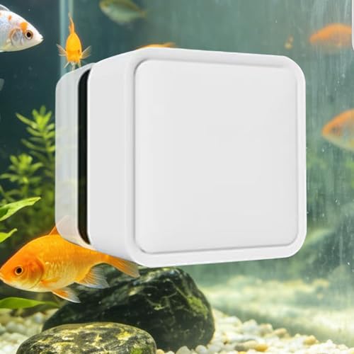 Magnetic Fish Tank Cleaner Powerful Brush Scrubber Remover | Fish Tank Cleaning Tools for Home Kitchen Living Room Saltwater Algae Turtle Reptile Terrarium Water Wall Betta Fish Tank - color: White