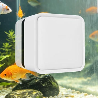 Magnetic Fish Tank Cleaner Powerful Brush Scrubber Remover | Fish Tank Cleaning Tools for Home Kitchen Living Room Saltwater Algae Turtle Reptile Terrarium Water Wall Betta Fish Tank - color: White
