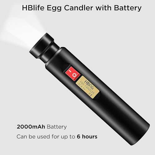 HBlife Egg Candler Wireless Rechargeable LED Bright Cool Light, Egg Candler Tester for Monitoring Eggs Development with 2 Soft Rubber - style: Classic
