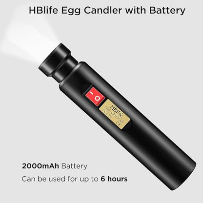 HBlife Egg Candler Wireless Rechargeable LED Bright Cool Light, Egg Candler Tester for Monitoring Eggs Development with 2 Soft Rubber