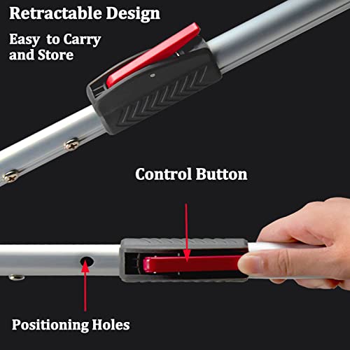 55‘’-87‘’Telescopic Snake Tong Reptile Grabber,Aircraft-Grade Aluminum Alloy Rattle Snake Catcher Wide Jaw Handling Tool with Lock，Also Get a 48‘’ Carbon Rod Snake Hook