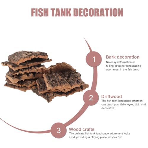 Zerodeko Reptile Cork Bark Decor 10Pc Tree Bark for Reptile Lizard Climbing Turtle Basking Platform Terrarium Decorations 3.93 X 3.54 X 0.19 in for Lizards Spiders Hamster