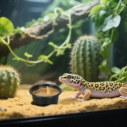 Plastic Gecko Feeding Cups, 0.5 oz Small Terrarium Bowls Reptiles Food Water Feeder Ledge Cups for Lizars,Bearded Dragon,Snake,Frogs (300Pack Black)