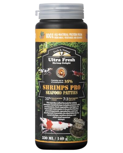 Ultra Fresh Shrimp Food, High Protein, Rich in Vitamins for Crystal, Caridina and Small Tropical Shrimp 4.94oz - size: 4.94 Ounce (Pack of 1)