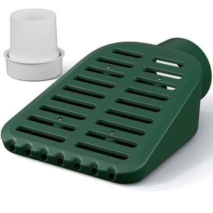 4in. Grate Yard Drain, Yard Drain Emitter for Sump Pump Discharge & Downspout Extensions, 10" W x 11.5" L x 4.7" H, Protects Foundation, Prevents Standing Water – Includes 3" & 4" SCH 40 Pipe Adapter