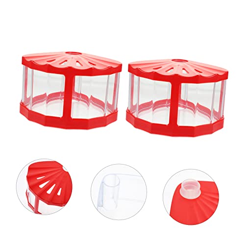 Mikikit 2pcs Mini Fish Tank Led Lights Small Reptile Boxes Compact Transparent Aquarium for Betta Fish for Desktop Decor and Breeding Stylish and Space-Saving