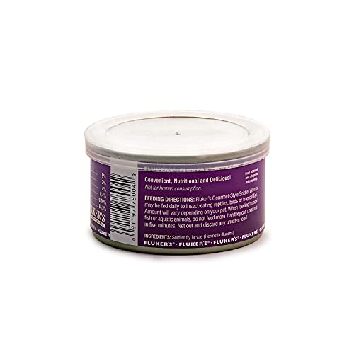 Fluker's Gourmet Canned Food for Reptiles, Fish, Birds and Small Animals, Soldier worms, 1.2 oz - size: 1.2 Ounce (Pack of 1), style: Soldierworms
