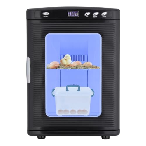 25L Reptile Egg Incubator with Cooling & Heating - Portable Scientific Lab Incubator, 10°c-60°c Temperature Control, 12V/110V Digital Incubator for Small Reptiles Hatching,Black - color: Black