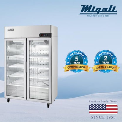 C-2FG-HC Two Glass Door Reach-In Freezer, 49 cu/ft, Stainless Steel Interior and Exterior, Auto Defrost, Digital Temperature Display, Door Locks