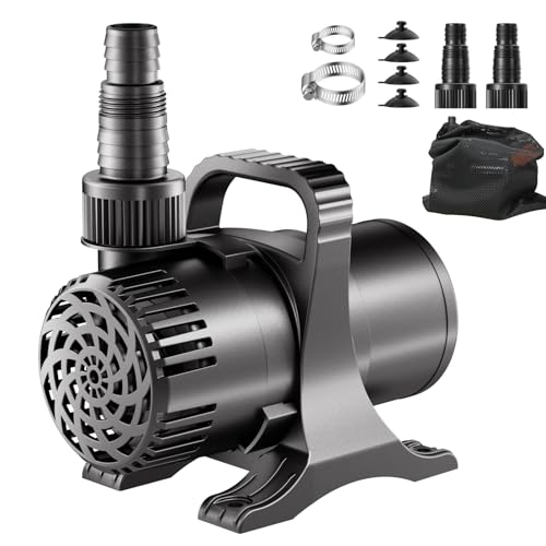 175W 3000 GPH Pond Pump, High Flow Heavy Duty Submersible Water Pump for Large Ponds, Fountains & Waterfalls, Ultra Quiet, Submersible & Inline Use, 20.3 ft Power Cord, Includes Filter Bag - size: 3000 GPH
