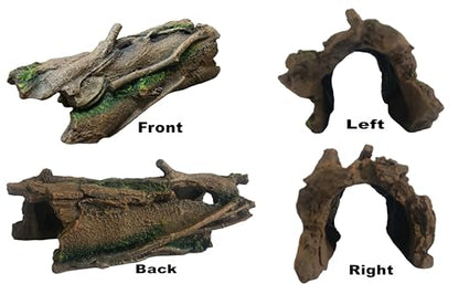 Nature-Inspired Hideout:The Best Bark-Texture Hide for Reptile or Fish - size: Small