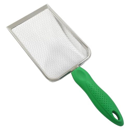 Murtenze Stainless Steel Cat Litter Scoop, Non-Stick Coated Metal Fine Sand Litter Scoop, Mesh Shovel for Reptile Kitten Pooper (Green, 2mm mesh) - color: Green