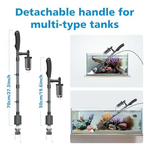 fishkeeper Electric Aquarium Gravel Cleaner, 6 in 1 Automatic Fish Tank Cleaning Tools Gravel Vacuum for Aquarium, Suitable for Water Change Wash Sand Water Circulation Adjustable Flow (25W, 265GPH)
