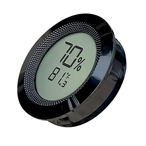 Round 2" Digital Hygrometer Thermometer for Cigar Humidors - Gun Metal - 2 Pieces - color: Gun Metal, size: 2 Pieces