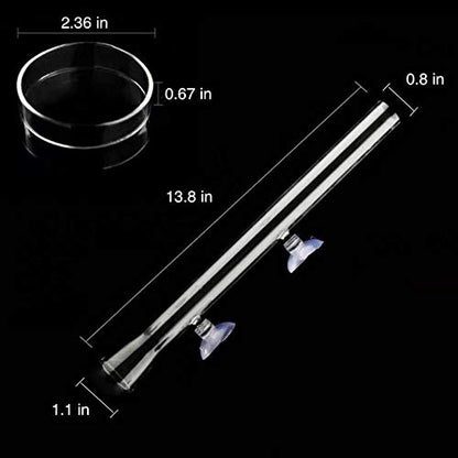 Shrimp Feeding Tube and Dish,Clear Crystal Glass Shrimp Feeder Tube Tray for Fish Tank Aquarium Shrimp - size: 13.7" + 1 Tray