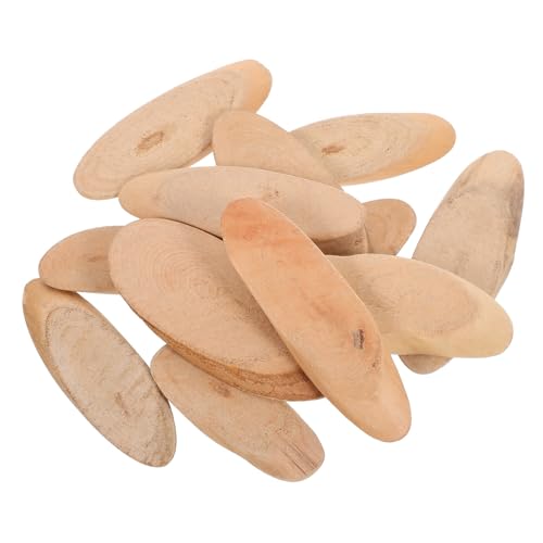 EXCEART 25Pcs Oval Driftwood Slices Natural Wood Blanks for DIY Crafts Coastal Vase Filler Home Decor 3.15X1.1X0.28 Inches - size: 8.00X2.80X0.70CM