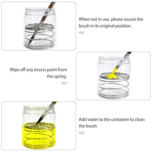4Pcs Paint Brush Cleaner Tool,Paint Brush Cleaner with Aluminum Coil Brush Cleaning Tank for Painting Water Oil Acrylic Art Supplies