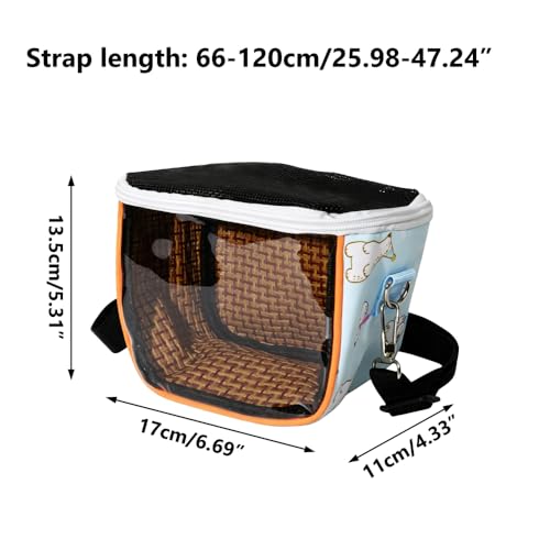 Small Pet Travel Carrier Bag, Breathable Hamster Travels Pouch with Shoulder Strap & Removable Cooling Mat for Kittens Hamsters Guinea Pigs and Reptiles - color: A