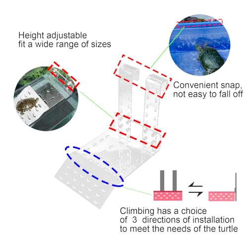 Turtle Basking Platform, Basking Platform for Aquatic Turtles,Extra Large Wide Hanging Transparent Tortoise Resting Terrace, Turtle Hanging Ramp Climbing Shelf for Aquarium