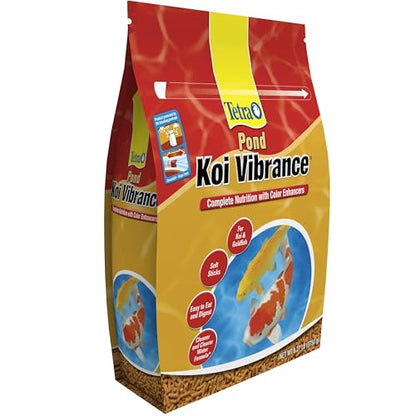 Tetra Pond Koi Vibrance Soft Sticks, Floating Pond Fish Food, 8.27 lbs | Daily Diet for Koi Fish and Ornamental Goldfish, Feed When Water is Above 50 Degrees, Highly Digestible, Clean & Clear Water - size: 8.27 Pound (Pack of 1)