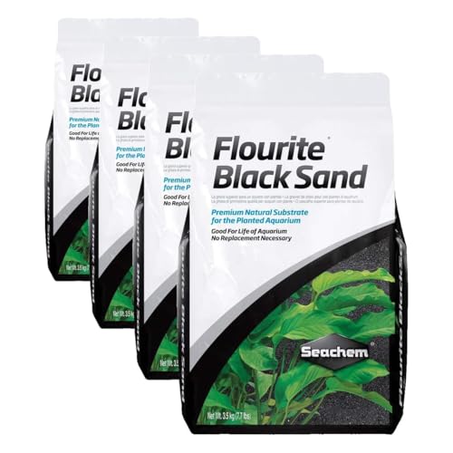 Seachem Fluorite Black Sand Substrate, 7.7lb (Pack of 4) - size: 7.7lb (Pack of 4)