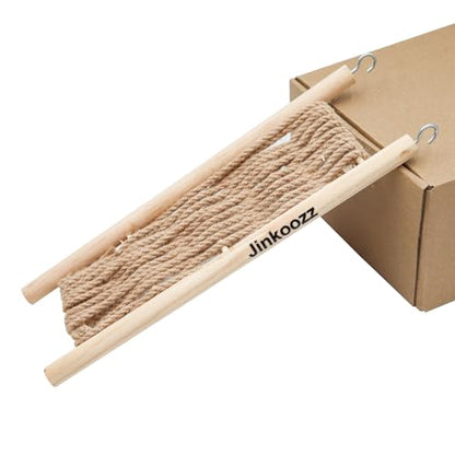 Hermit Crab Climbing Ladder Bridge - Natural Wood & Rope Reptile Climbing Toy, Small Animal Cage Accessory for Lizards, Chameleons, Hermit Crabs, Hamsters, Chinchillas & Guinea Pigs - color: A