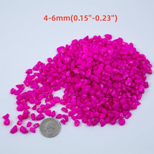 Colored Aquarium Gravel,Colorful Pea Gravel,Garden Rocks,Decorative Stones Rocks for Fish Tank,Aquarium,Fairy Garden Decor,Planters,Vase Fillers,Landscaping,1 Pound (Peach Red, 4-6mm) - color: Peach Red, size: 4-6mm