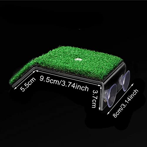 Gigicloud Turtle Basking Platform Simulation Turf Climbing Turtle Drying Table Simulation Grass Turtle Ramp for Turtle Tank, for Small Reptile Frog Terrapin - color: Small