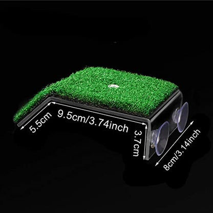 Gigicloud Turtle Basking Platform Simulation Turf Climbing Turtle Drying Table Simulation Grass Turtle Ramp for Turtle Tank, for Small Reptile Frog Terrapin - color: Small