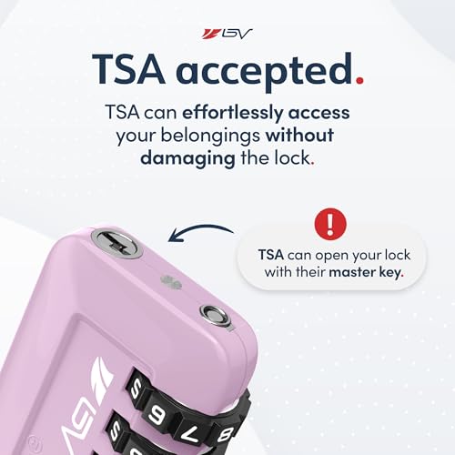 TSA Accepted Luggage Travel Lock, Set-Your-Own Combination Lock for School Gym Locker, Luggage Suitcase Baggage Locks, Filing Cabinets, Toolbox, Case (Purple, 4 Pack) - color: Purple 4-Pack