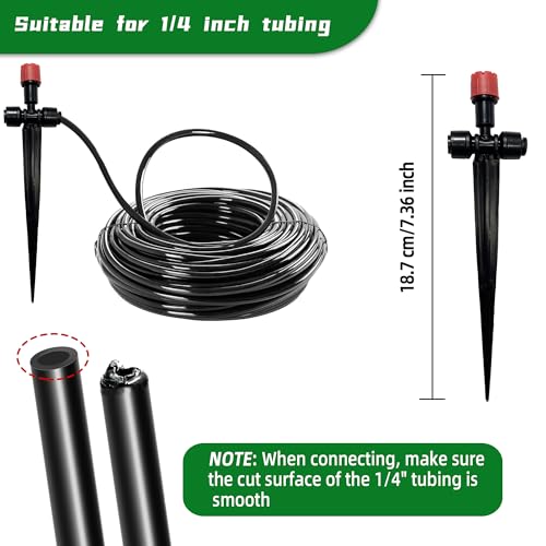 10PCS Push-to-Connect Drip Irrigation Emitters for 1/4 inch Irrigation Tubing, Two-Way Connection Adjustable Drip Emitter Sprayer with Stake, Irrigation Dripper Sprinklers for Drip Irrigation System - size: 10PCS Two-Way Drip Irrigation Emitters Sprayer