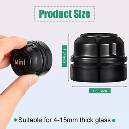 Cunhill 2 Pieces Mini Aquarium Glass Cleaner Magnetic Algae Scraper 1.57 x 1.38 Inch No Scratch Fish Tank Glass Cleaner Magnetic Brush for Thick Fish Tank Glass Acrylic Aquarium(Black)