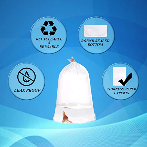 Fishery Bags 16 Inches Leak Proof Rounded Bottom Corners Clear Plastic Fish Bags for Marine and Tropical Fish Transport. (16" x 24" / 50 Pack / 2.5 Mil) - size: 16" x 24" / 50 Pack / 2.5 Mil