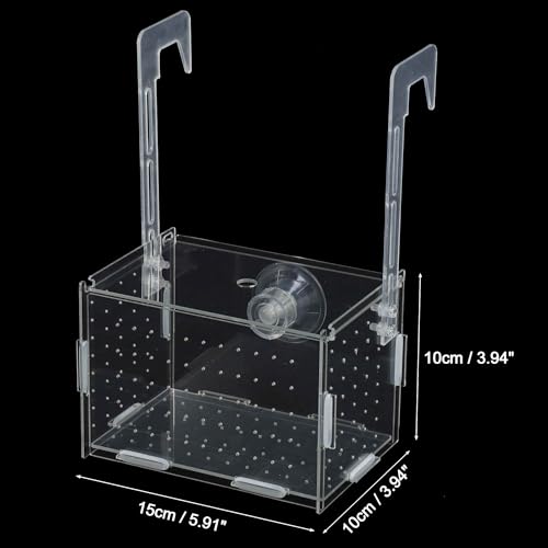 Fish Breeder Box for Fish Tank, Acrylic Fish Tank Divider, Easy to Install, 5.91"x3.94"x3.94", Clear, 1 Set - size: 5.91"x3.94"x3.94"