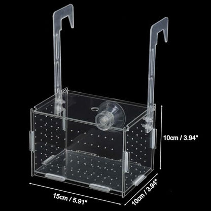 Fish Breeder Box for Fish Tank, Acrylic Fish Tank Divider, Easy to Install, 5.91"x3.94"x3.94", Clear, 1 Set - size: 5.91"x3.94"x3.94"